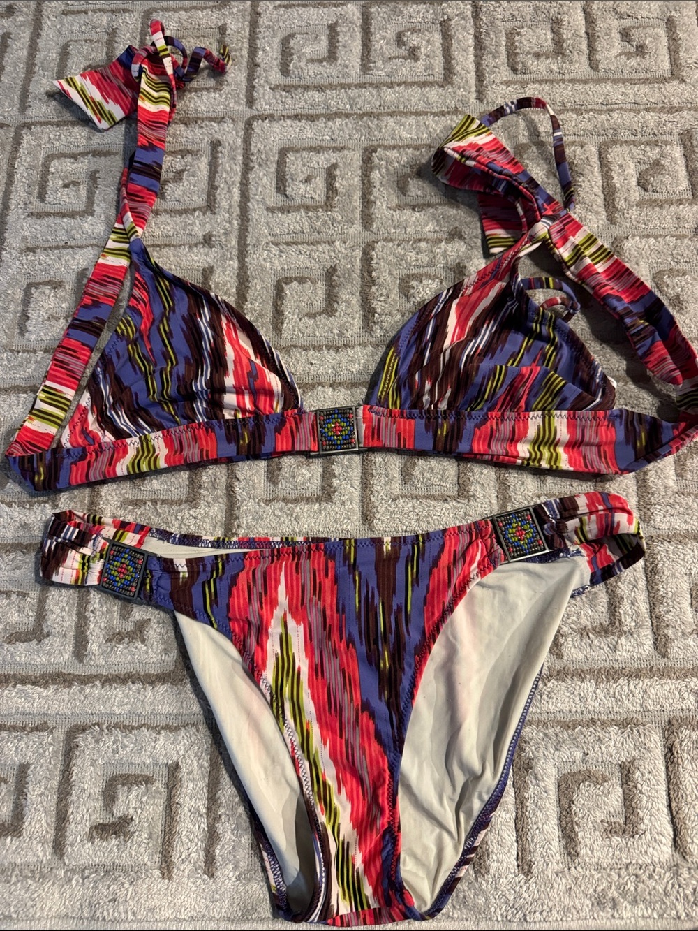 Nanette Lepore Pink Labeled Swimwear with Multicolor Trim